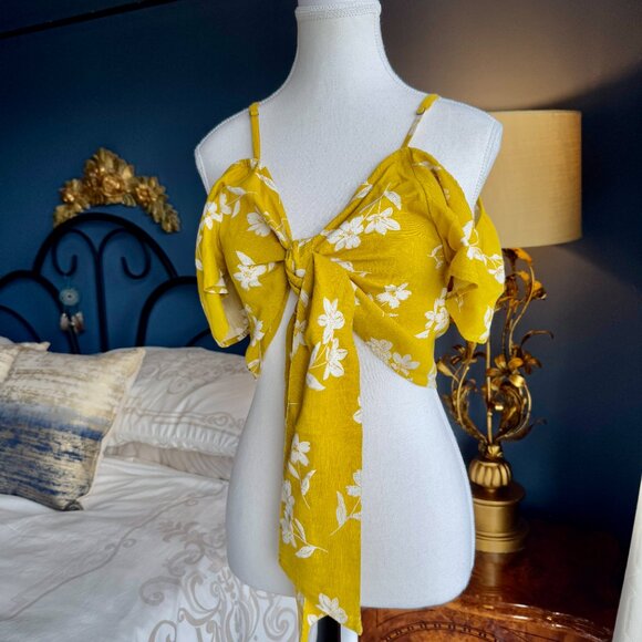 Billabong x Sincerely Jules Tropical Floral Tie Crop Top - Picture 6 of 11